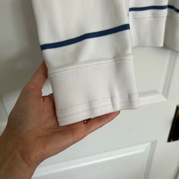 Brooks Brothers Stripe 1/4 Zip Knit Sweater Mens XXL Blue White Preppy Classic - Picture 6 of 9